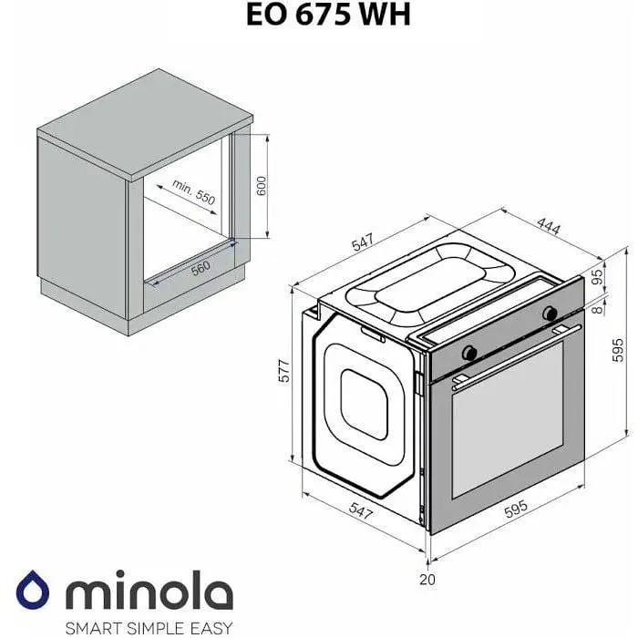 Духова шафа електрична Minola EO 675 WH - фото 12