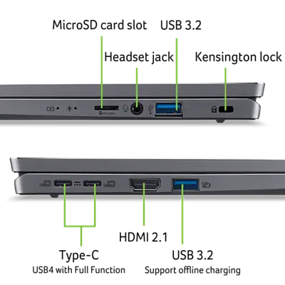Ноутбук Acer Swift Go 14 SFG14-63-R2PL (NX.KTSEU.005) Steel Gray (NX.KTSEU.005) - фото 8