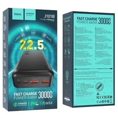 Батарея універсальна HOCO 30000mAh Astute 22.5W PD QC Black (J101B / 714732) - фото 5