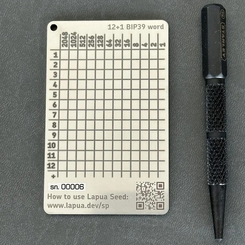 Мнемонічний планшет Lapua Seed phrase keeper for Tangem Wallet (LSPKTWW) - фото 7
