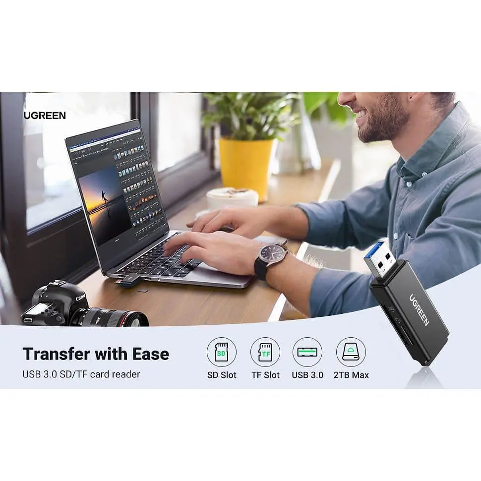 Кардридер Ugreen Card Reader TF/SD USB 3.0 Black (40752) - фото 5