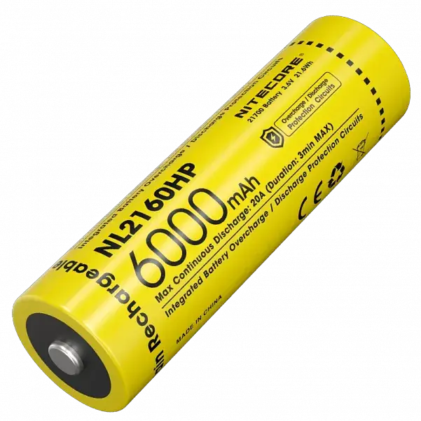 Акумулятор Nitecore 21700 NL2160HP 6000mAh Li-Ion 3.6V Жовтий (2464808195)
