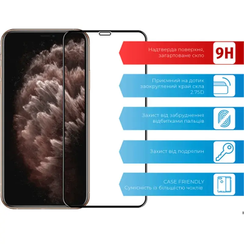 Скло захисне ACCLAB Full Glue Apple iPhone XS Max/11 Pro Max (1283126508202) - фото 2