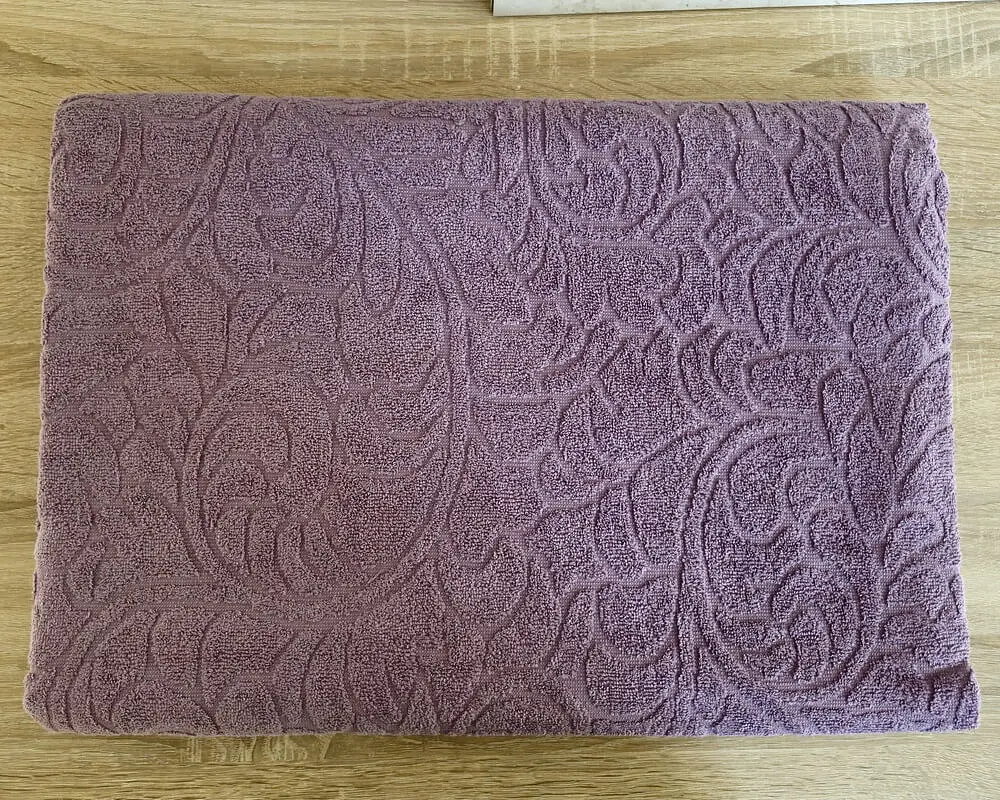 Простирадло махрове жакардове Parisa Home 150х200 щільність 400 г/м2 лаванда - фото 2