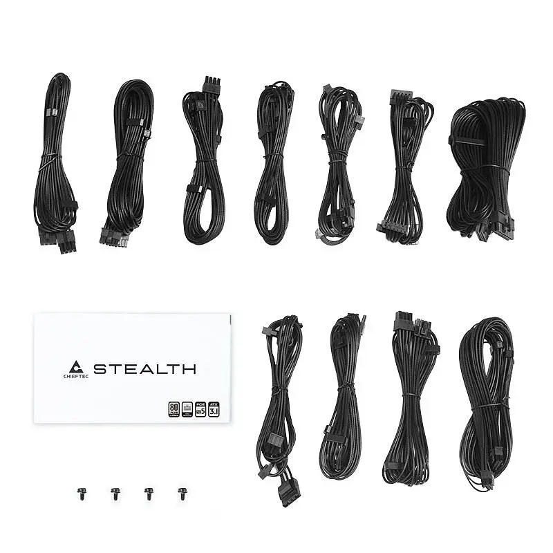 Chieftec Блок живлення Stealth (1200W), >92%, 80+ Platinum, 135мм FDB, 1xMB 24pin(20+4), 2xCPU 8pin(4+4), 2xMolex, 10xSATA, 3xPCIe 8pin(6+2), 2 - фото 7