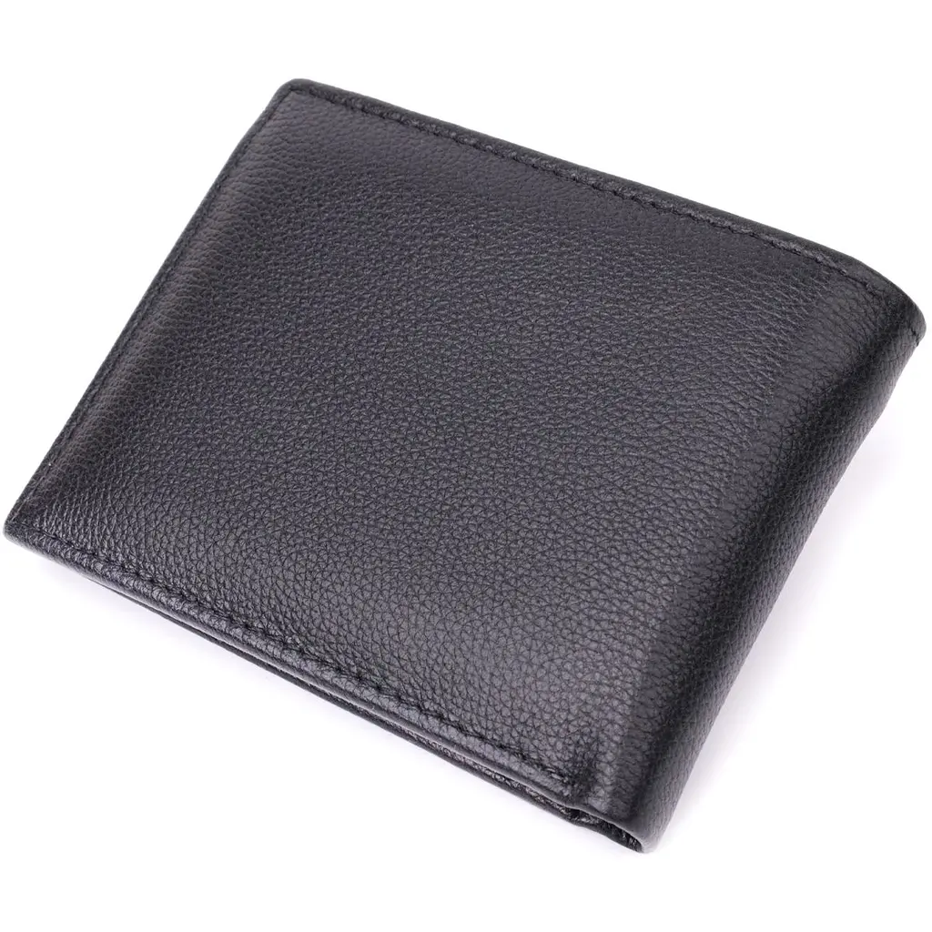 Компактне чоловіче портмоне з натуральної шкіри ST Leather 22486 чорний - фото 6