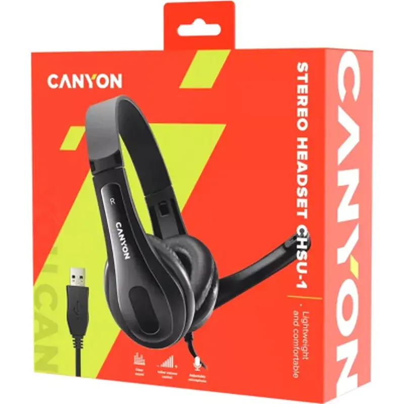 Навушники Canyon CHSU-1 USB Black (CNS-CHSU1B) - фото 5