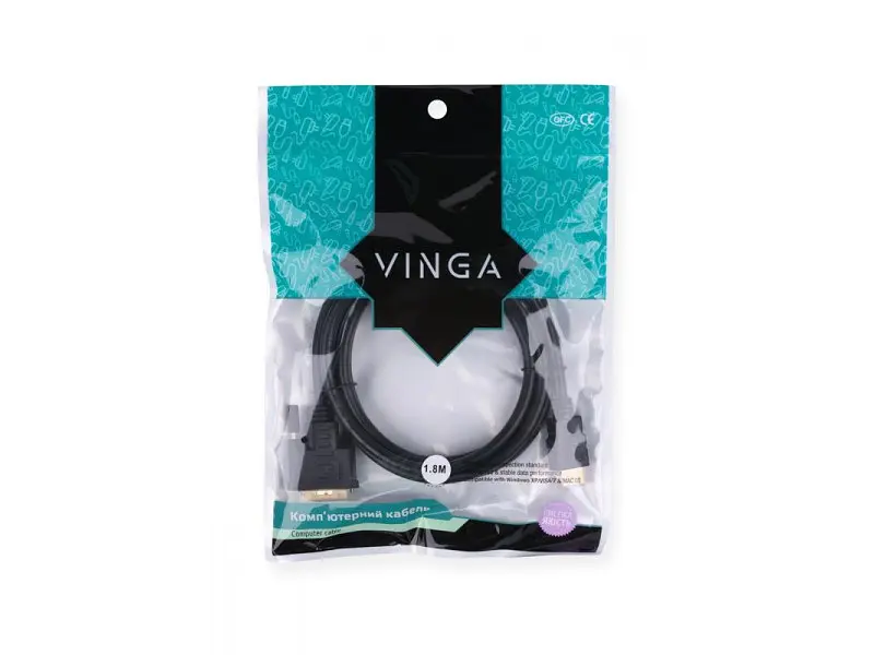 Кабель Vinga HDMI to DVI 24+1 1.8m (VCPHDMIDVI1.8) - фото 3