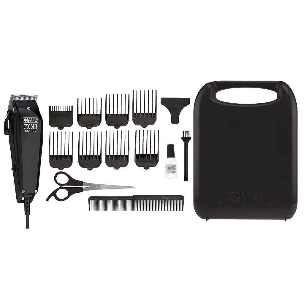 Moser Машинка для стрижки Wahl Home Pro 300, мережа, вібраційний мотор, насадок-10, кейс, масло та ножиці у компл., сталь, чорний - фото 2