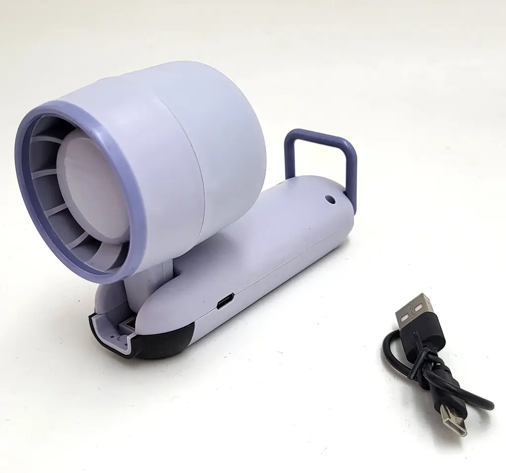 Вентилятор акумуляторний міні зі складною ручкою LED дисплей USB діаметр 5см ручний та настільний Handheld fan LY-937 - фото 2