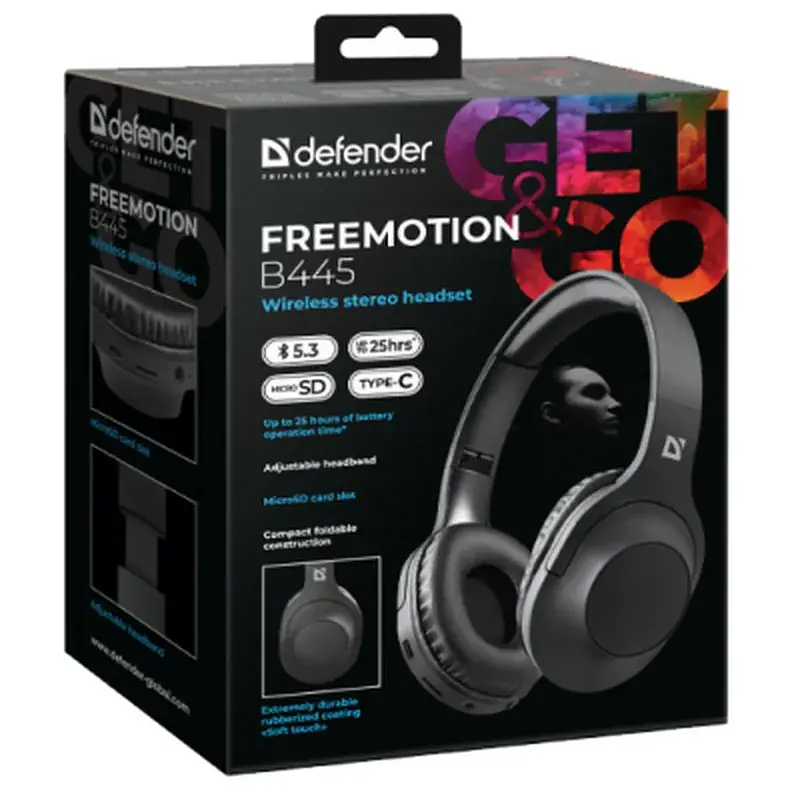 Навушники Defender FreeMotion B445 Bluetooth Black (63445) - фото 6