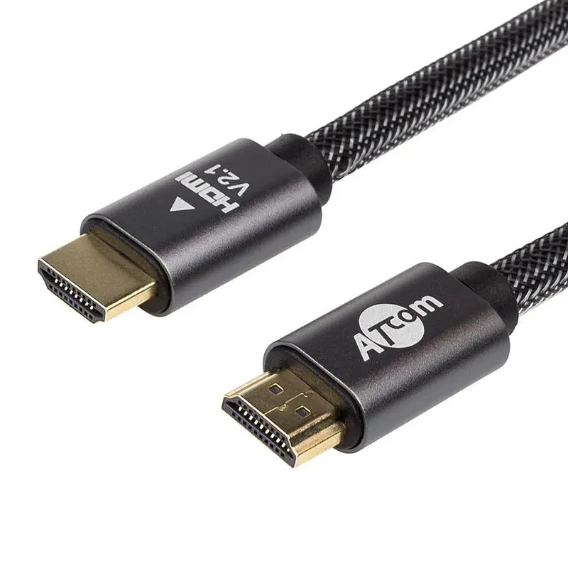 Кабель HDMI-HDMI Atcom Premium ver 2.1, 4К, 15 м, Black - фото 1