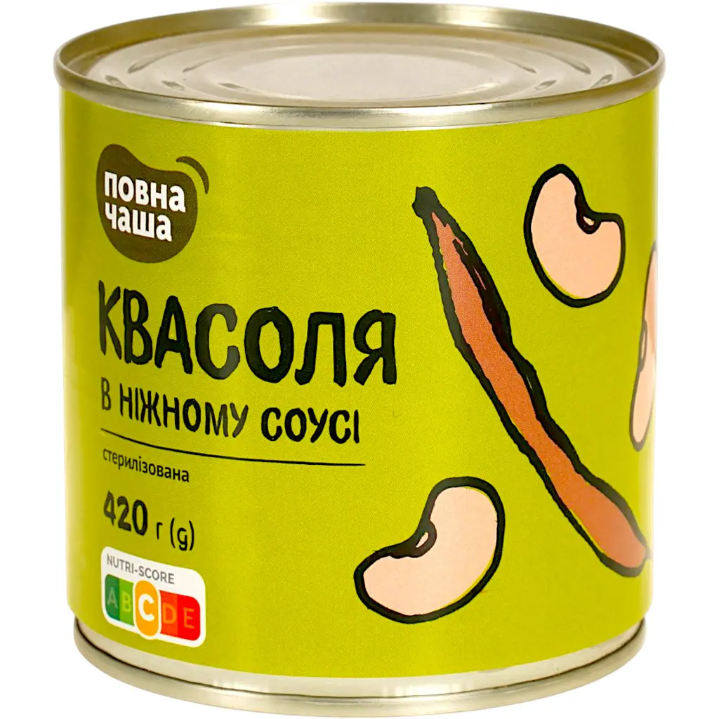 Уцінка. Квасоля Повна Чаша в ніжному соусі стерилізована 420 г  - фото 2