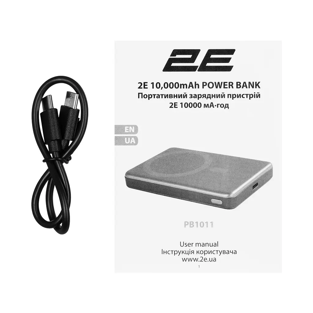 2E Акумулятор портативний літій-іонний Power Bank 2E Slim Wireless QI 10000мА·рік, 20Вт, PD, сірий - фото 9