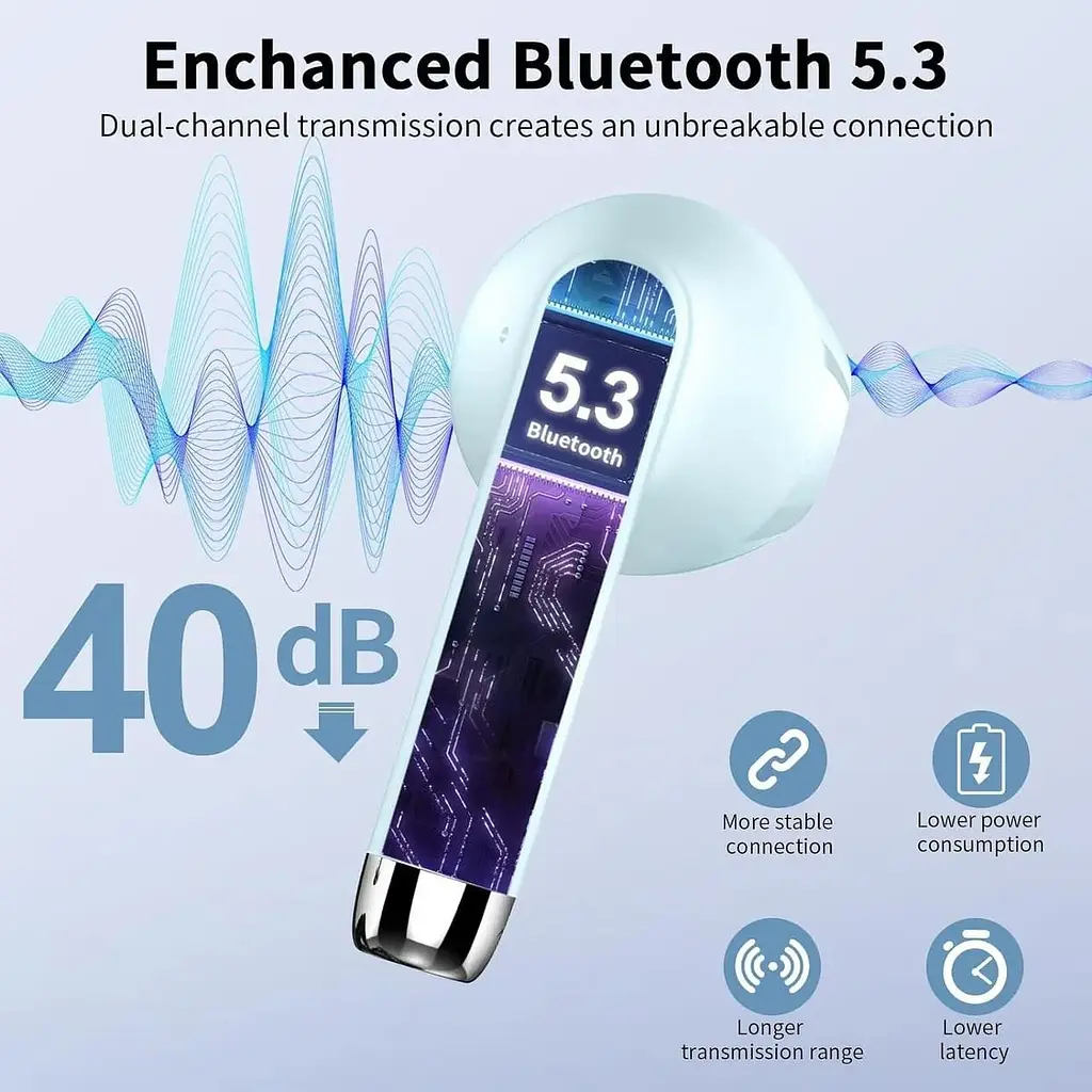 Бездротові навушники Bluetooth 5.3 з 4 мікрофонами - фото 5