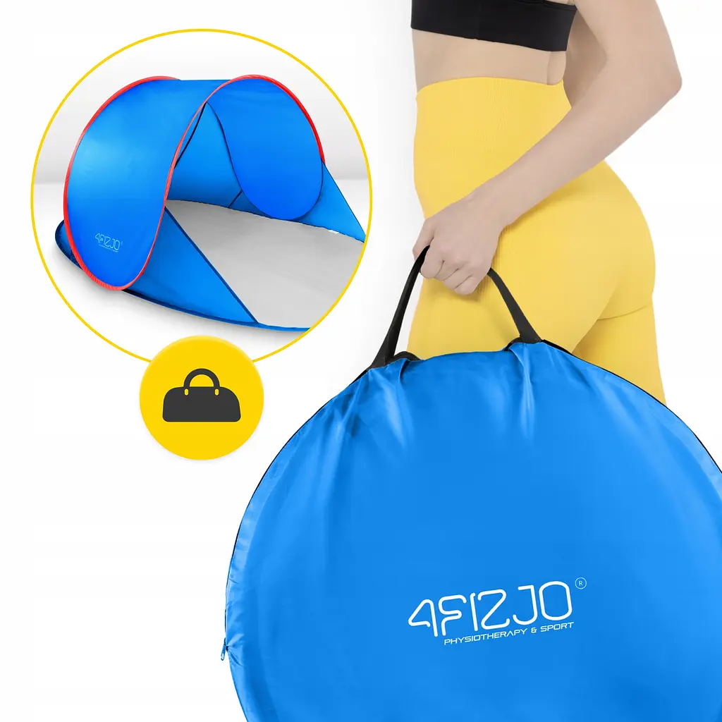 Намет пляжний 4FIZJO Pop-Up 195 x 120 см саморозкладний Blue/Red (P-5905973405164) - фото 5