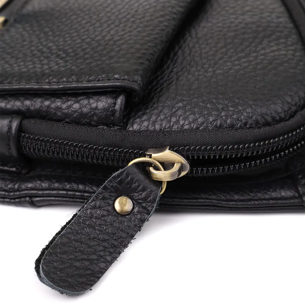 Мужская сумка через плечо из зернистой натуральной кожи Vintage 15х35х3 см sum0027486 - фото 7
