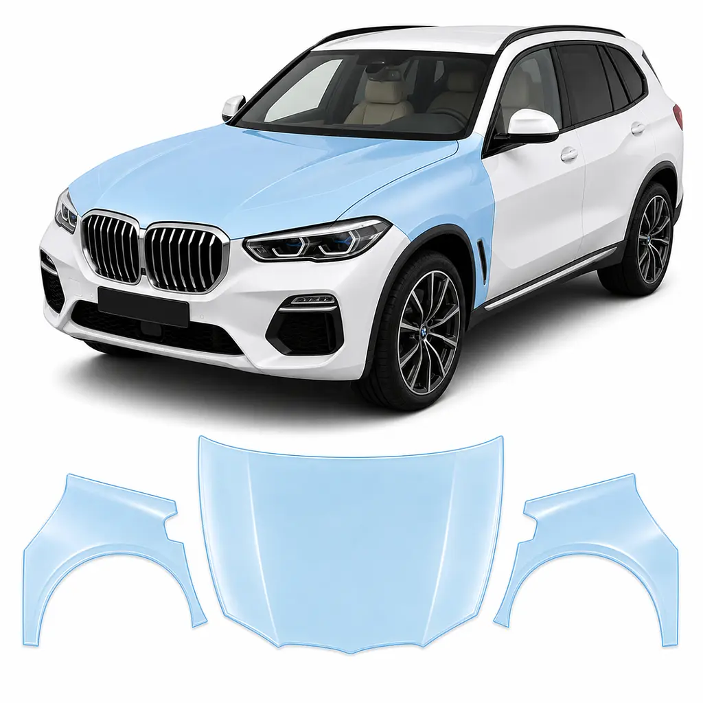 Антигравійна захисна бронеплівка за лекалами для BMW X5 G05 2018-2023 - капот і передні крила