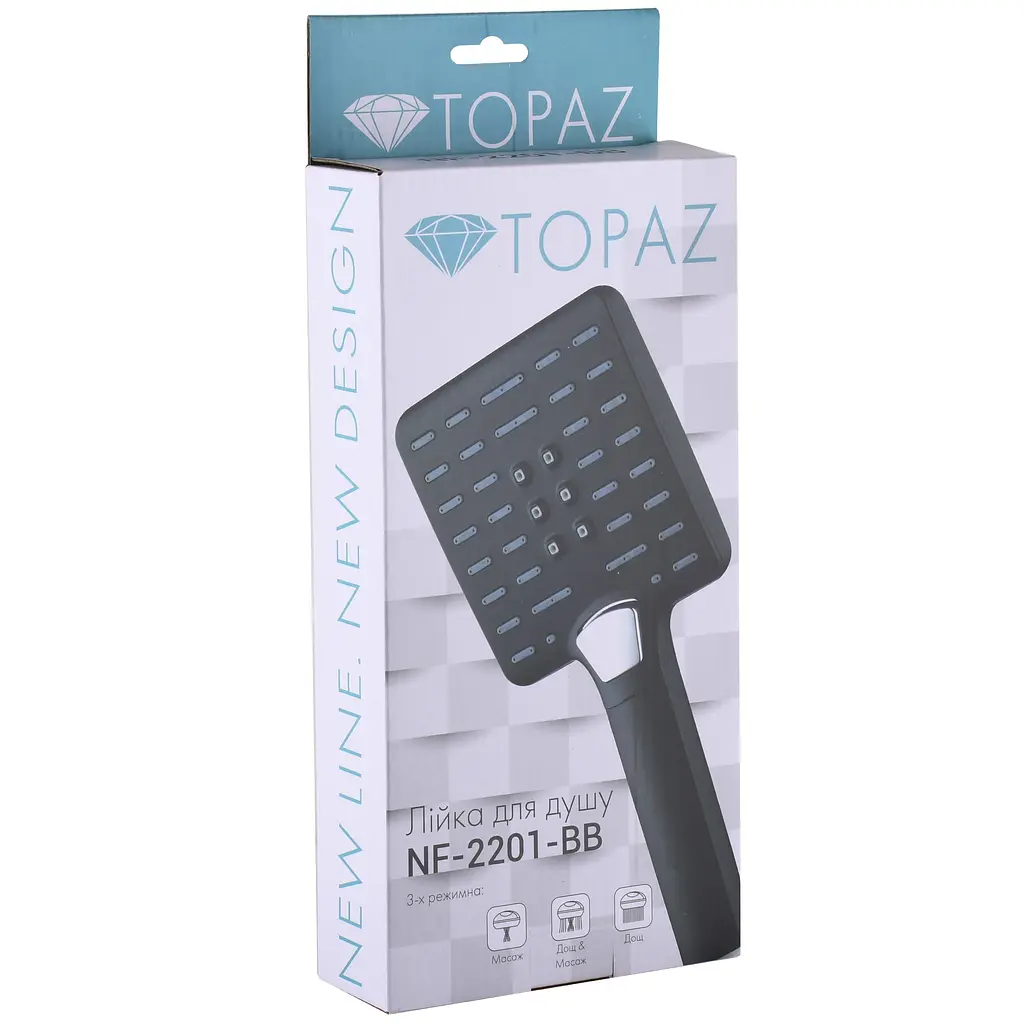 Ручний душ Topaz NF-2201-BB 000025154, Чорний матовий - фото 3
