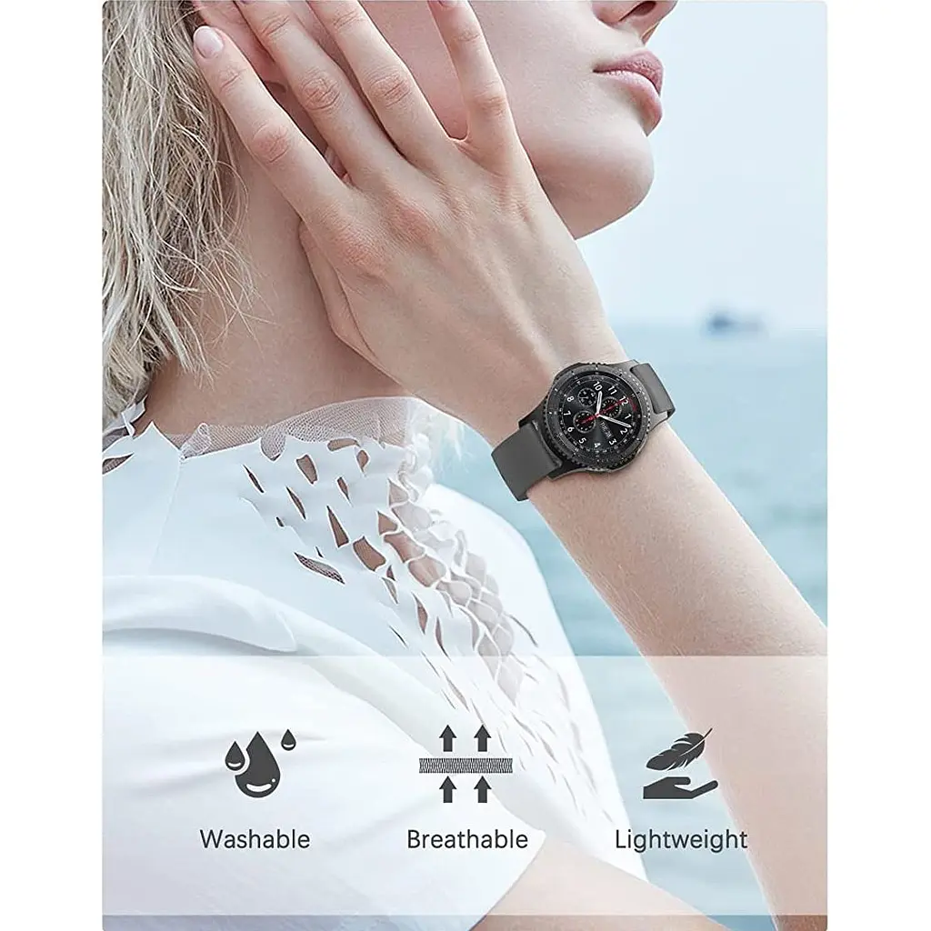 Універсальний ремінець DK Silicone Band для Samsung Watch 22mm Dark Gray [171125] - фото 5
