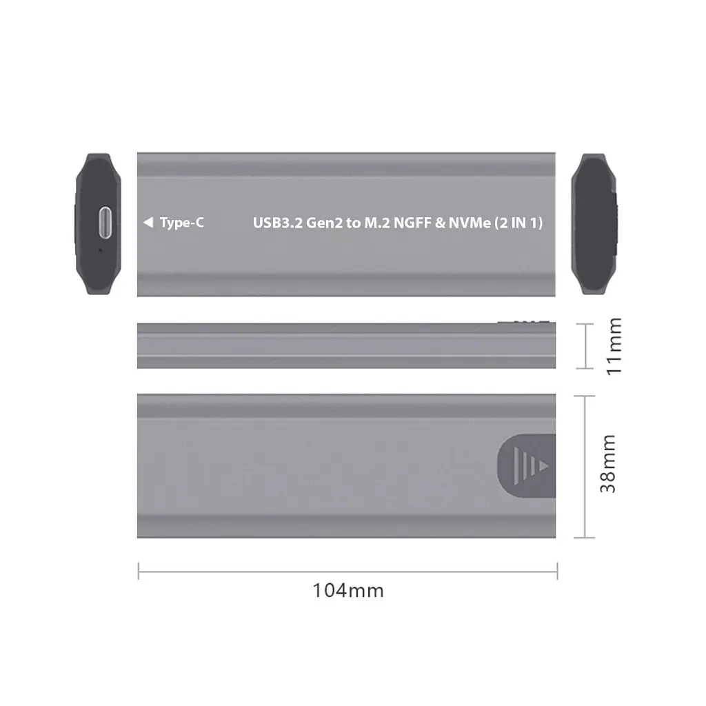 Кишеня зовнішня Dynamode M.2 SSD NVMe/SATA combo USB3.2 GEN2 USB-C (DM-CAD-SSD05) - фото 5