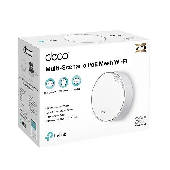 Домашня Mesh Wi-Fi система (3 шт у комплекті), Deco X50-PoE(3-pack) TP-LINK - фото 5