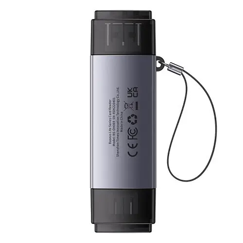 Карт рiдер Baseus Lite Series USB-A & Type-C to SD/TF Card Reader Сірий WKQX060113 - фото 3