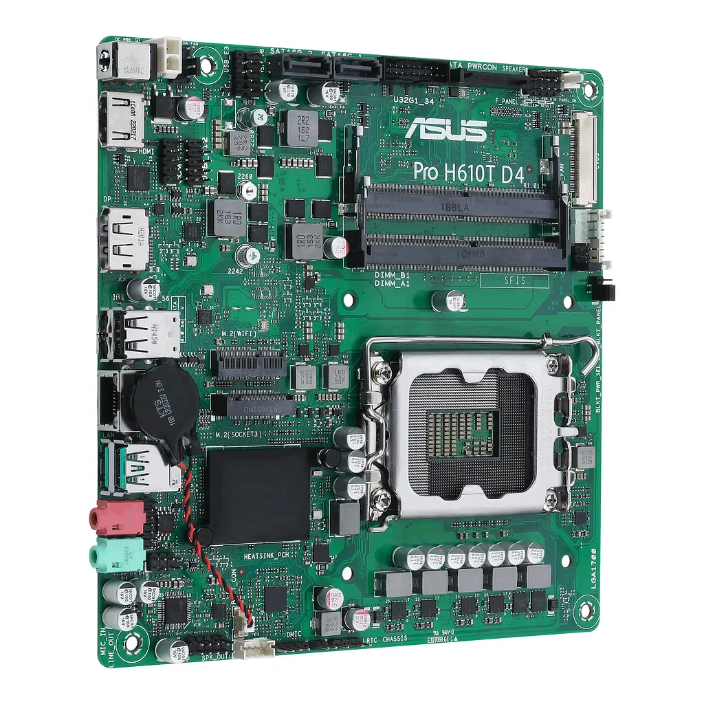 Материнская плата PRO H610T-CSM s1700 H610 2xDDR5 M.2 HDMI DP LVDS Thin mITX Asus teh0018980 - фото 4