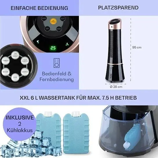 Мобильный кондиционер-вентилятор Klarstein Skyscraper Ice 4-в-1 (10035835) - фото 6