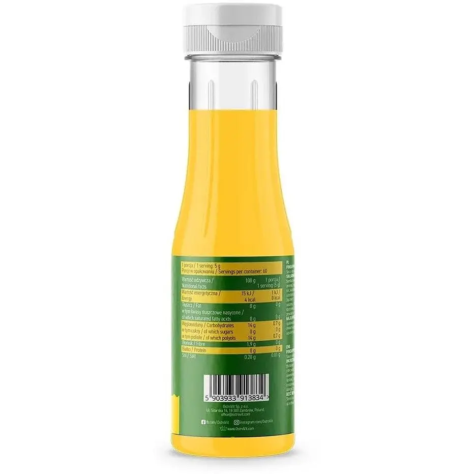 Заменитель питания OstroVit Pineapple Flavored Sauce Ананас 300 мл - фото 2