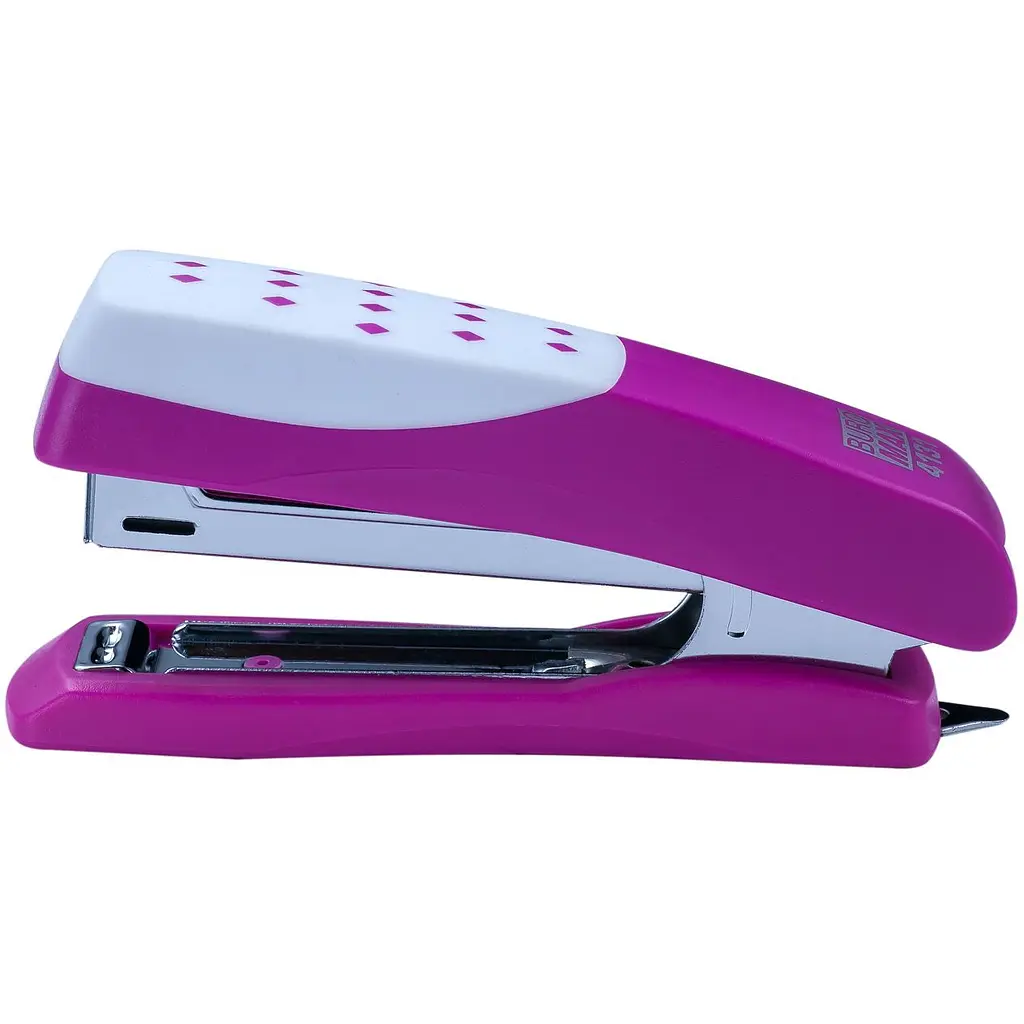 Степлер Buromax Шахматка пластиковий №10, 12 аркушів рожевий (BM.4131-10) - фото 1