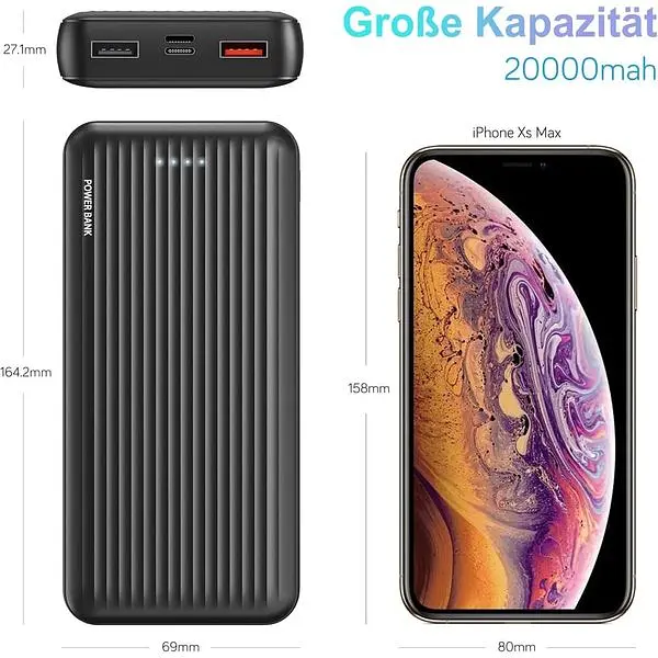 Портативний зарядний пристрій Ockeyed 20000 мАг USB C для мобільного телефону - фото 7