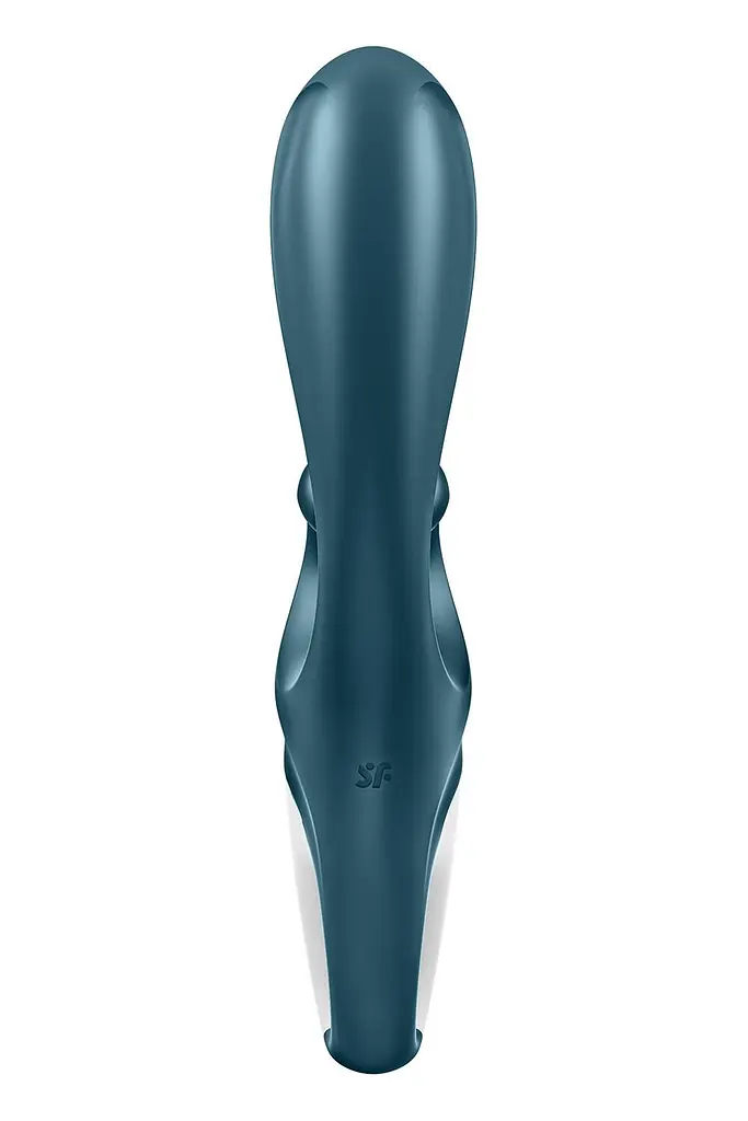 Смарт вібратор-кролик Satisfyer Hug Me Bluegrey, 2 мотори, діаметр 4,2см, широка кліторальна частина - фото 6