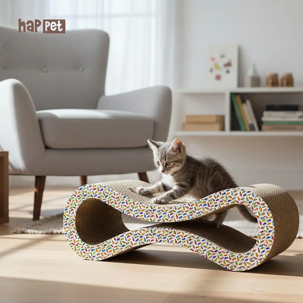 Happet Картонна кігтеточка "KAMARI"+Котяча м'ята, 40x16x23 см (DK11) - фото 4