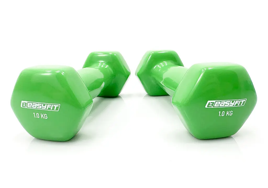Гантель для фітнесу 1.0 кг EasyFit із вініловим покриттям салатова (EF-0010-GN) - фото 8