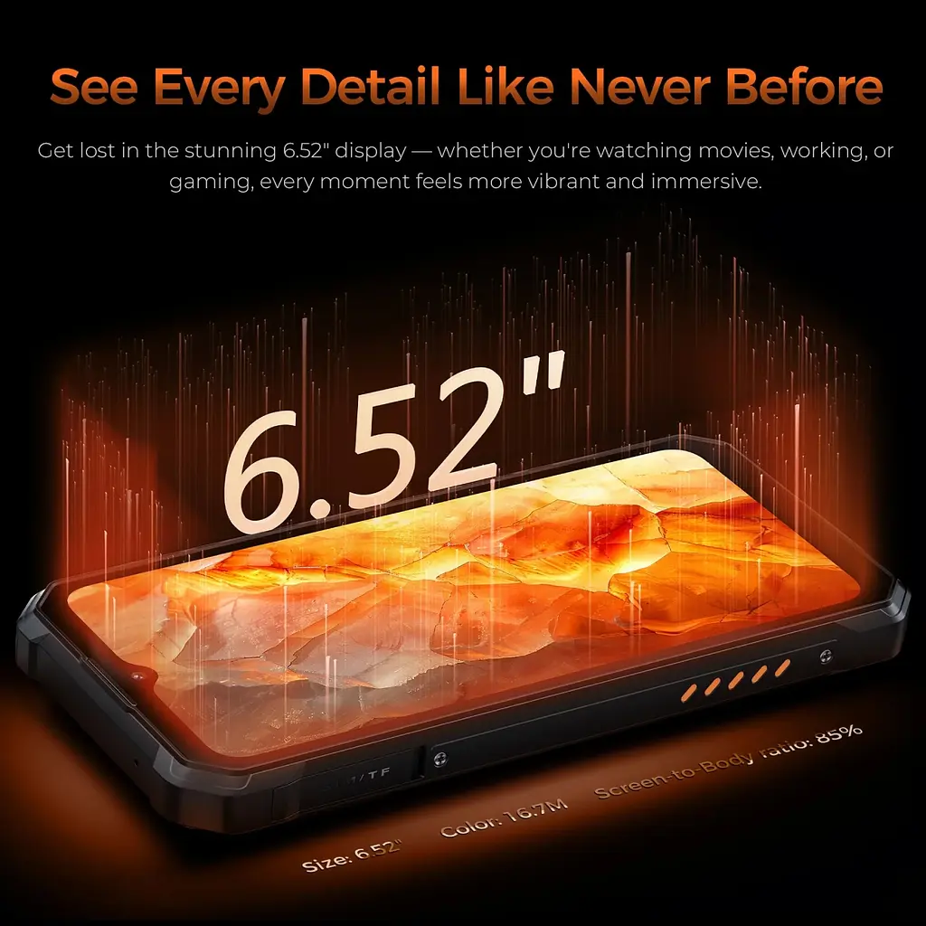 Смартфон Oukitel wp53s 6.52"HD /4GB/128GB/ T615 /11000mAh /13+5Мп/ IP69K /NFC/Ліхтарик Black - фото 6