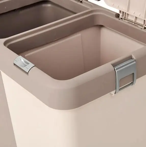 Кошик для білизни Motek подвійний бежевий/молочний 40+40 л (MT-09) - фото 4