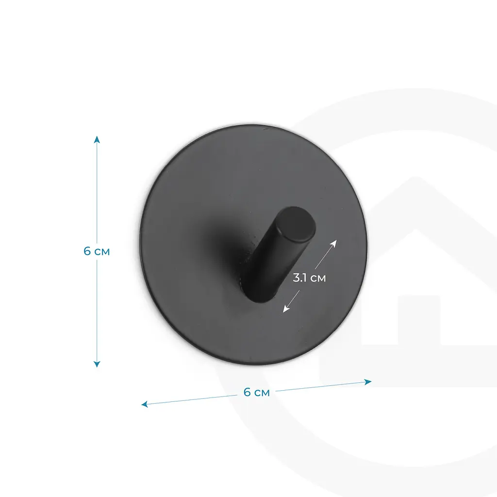 Набір клейких гачків Fabrika Lux Black, 2шт. - фото 3