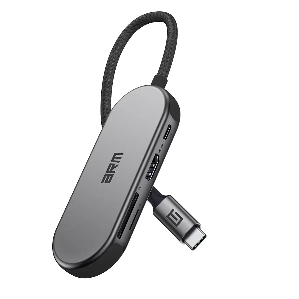 Хаб USB-C ArmorStandart Type-C to HD4K+LAN+PD+2USB+TF/SDcard Grey (ARM69365) - фото 3