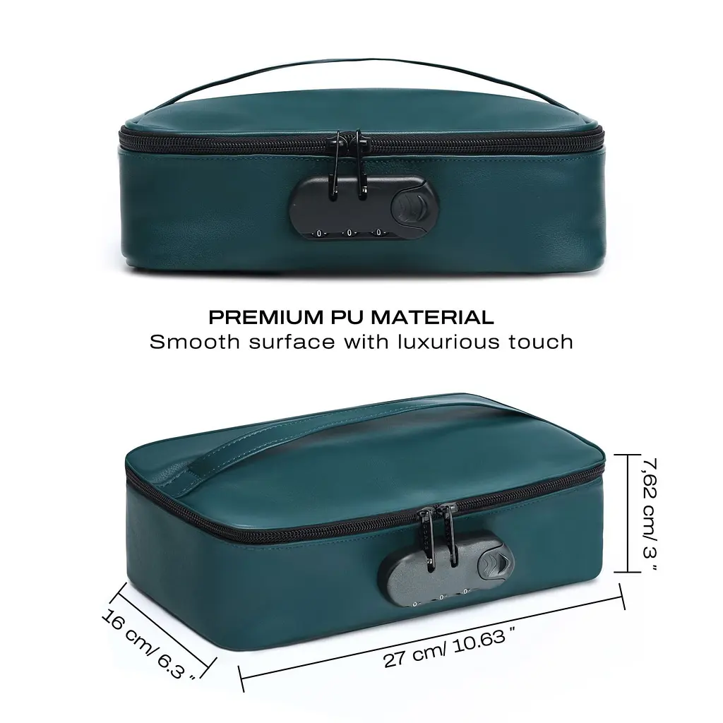 Кейс для игрушек с кодовым замком Dorcel Discreet Box Luxury Green - фото 6