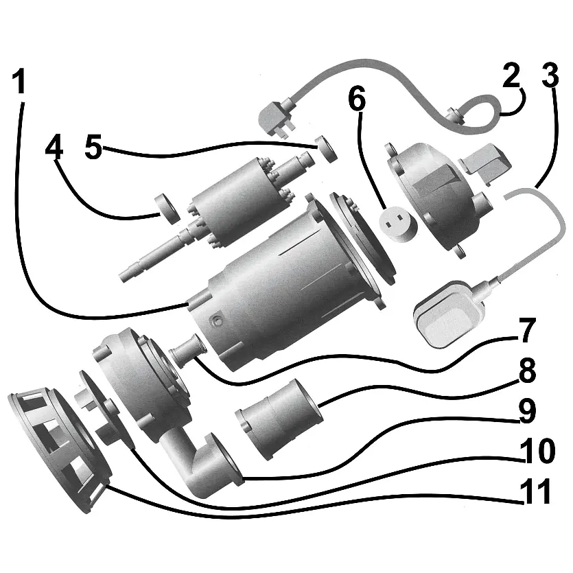 Фекальный насос Optima WQD10-12, 1.1 кВт красно-черный - фото 5