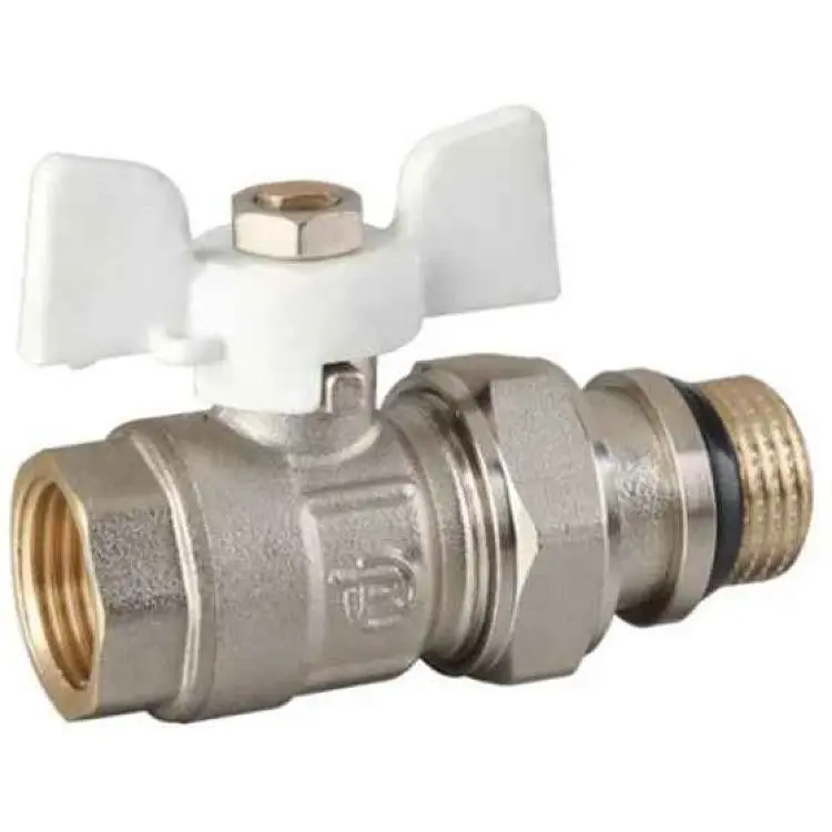 Кран кульовий з американкою Reiger 1/2" прямий білий метелик