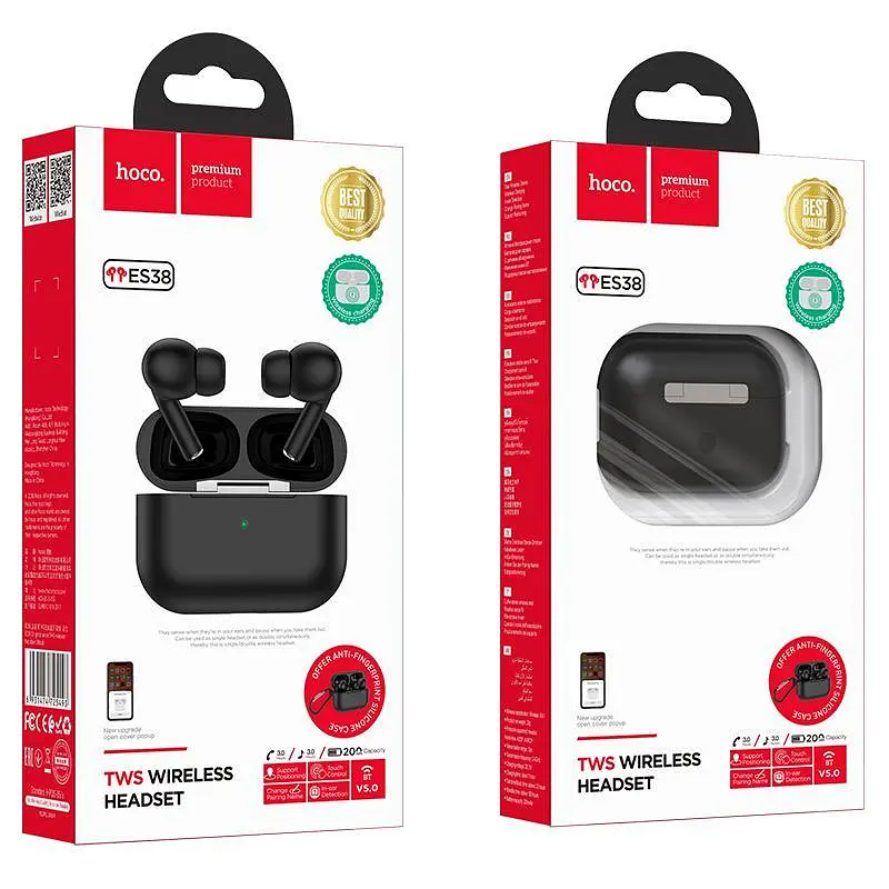 Стерео гарнітура Bluetooth Hoco ES38 Black - фото 6