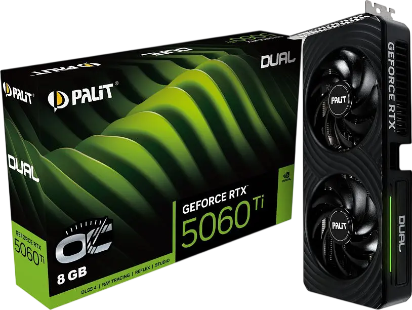 Відеокарта GeForce RTX 5060 Ti 8GB Palit Dual OC (NE7506TT19P1-GB2062D)
