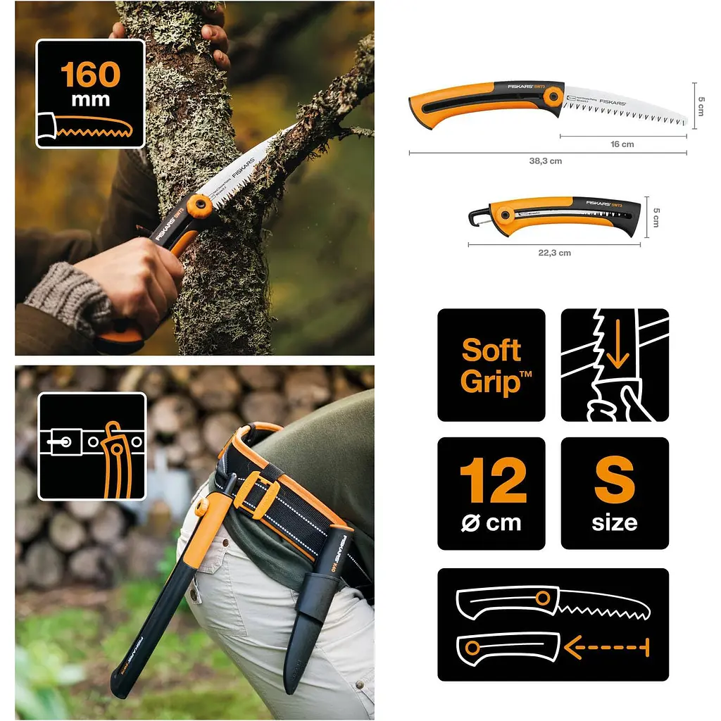 Подарунковий набір: Сокира Fiskars XXS X5 + Ніж Fiskars Pro Universal + Пила Fiskars SW73 (1057912) - фото 7