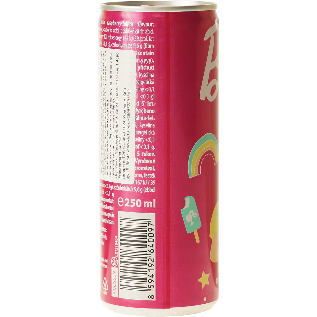 Безалкогольний газований напій The Drinks Barbie Girls зі смаком малини-фейхоа 250 мл - фото 4