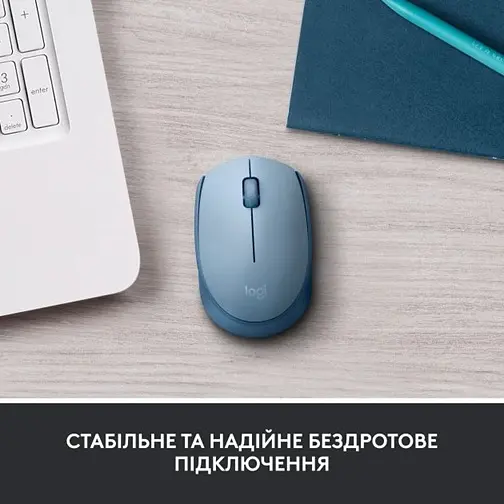Миша Logitech M171 Wireless Mouse Blue Grey (6857589) - фото 2