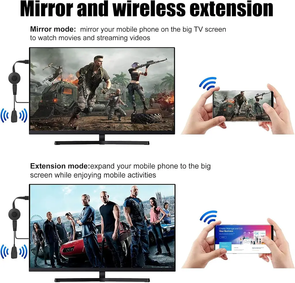 Бездротовий HDMI адаптер QIDUHUQI з Miracast, DLNA та AirPlay - фото 4
