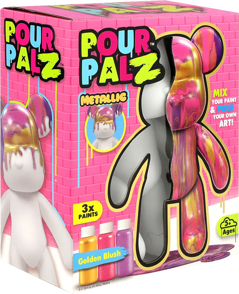 Pour Palz Набір для творчості Флюїд Арт - Ведмедик "Золото світанку" S3 Metallic ToyMonster Art.GS-G25020 - фото 7
