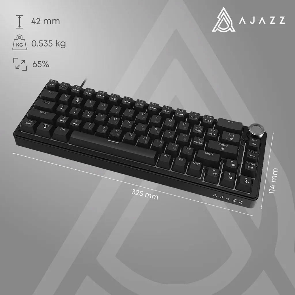 Клавіатура Ajazz AK690 Peach Mist Switch чорна (AK690-PM-B) [175704] - фото 6
